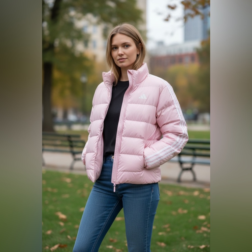 Adidas Women Pink CLIMAWARM Synthetic Down Jacket Sz Med NWT